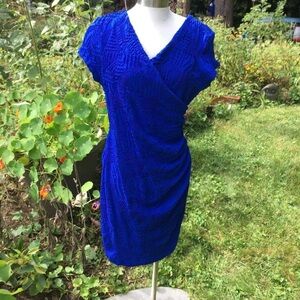 Joseph Ribkoff Royal Blue Textured Mini Dress